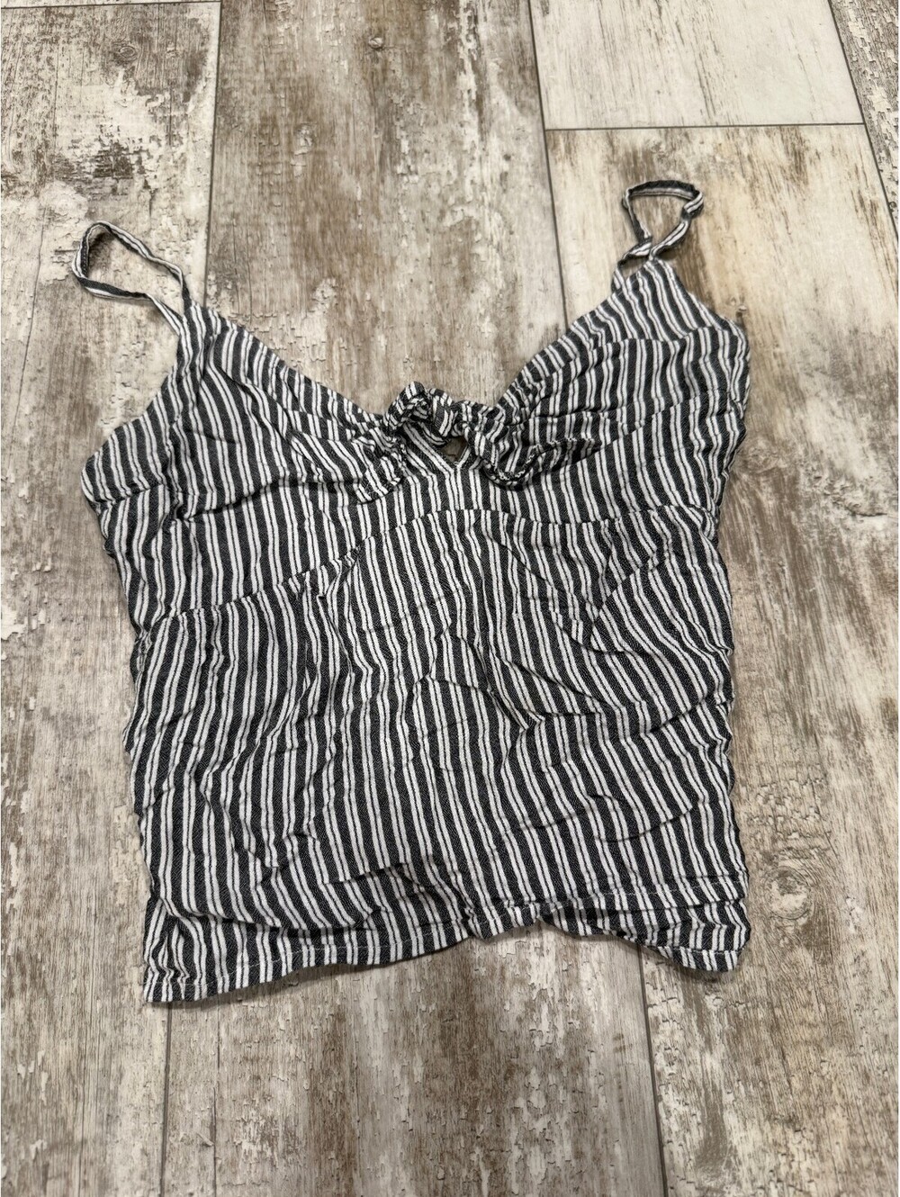 Hollister M Striped Tie Front Cami Top Coastal Y2K